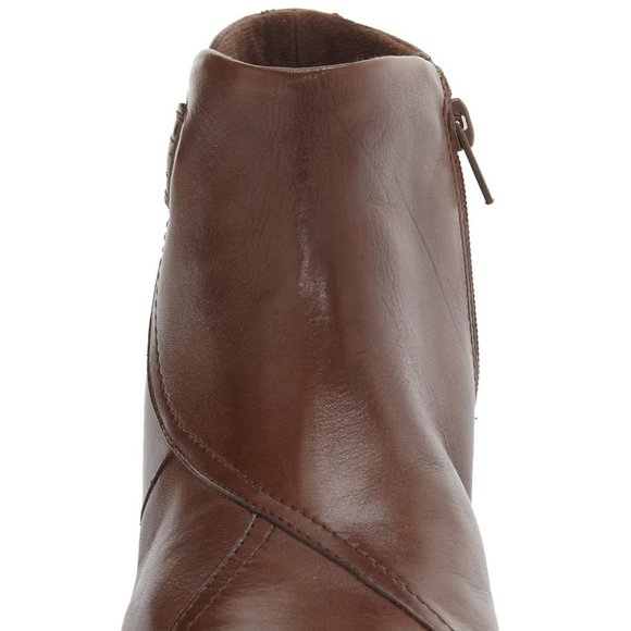 ARAVON New ANSTICE Comfort Wedge Leather Boot Womens 10~12 WIDE Bootie NIB BROWN - Picture 4 of 6